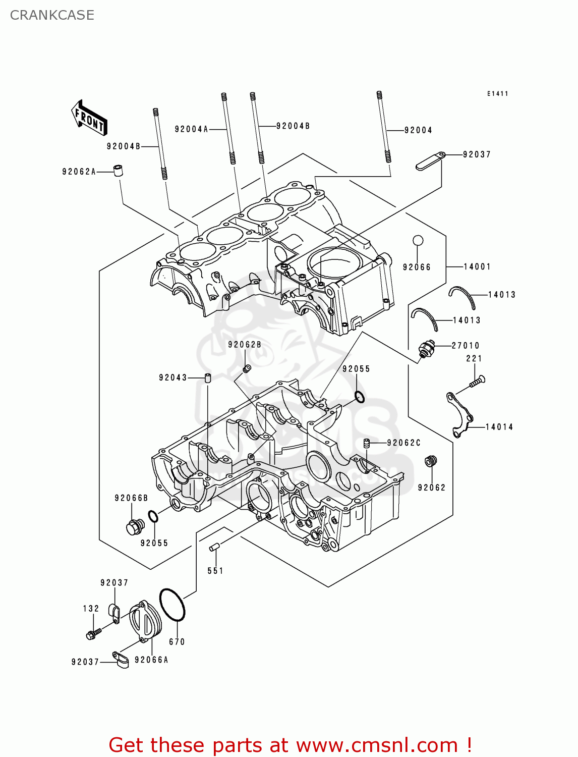 CRANKCASE ZR750D2 ZEPHYR 750 1997 AUSTRIA FG