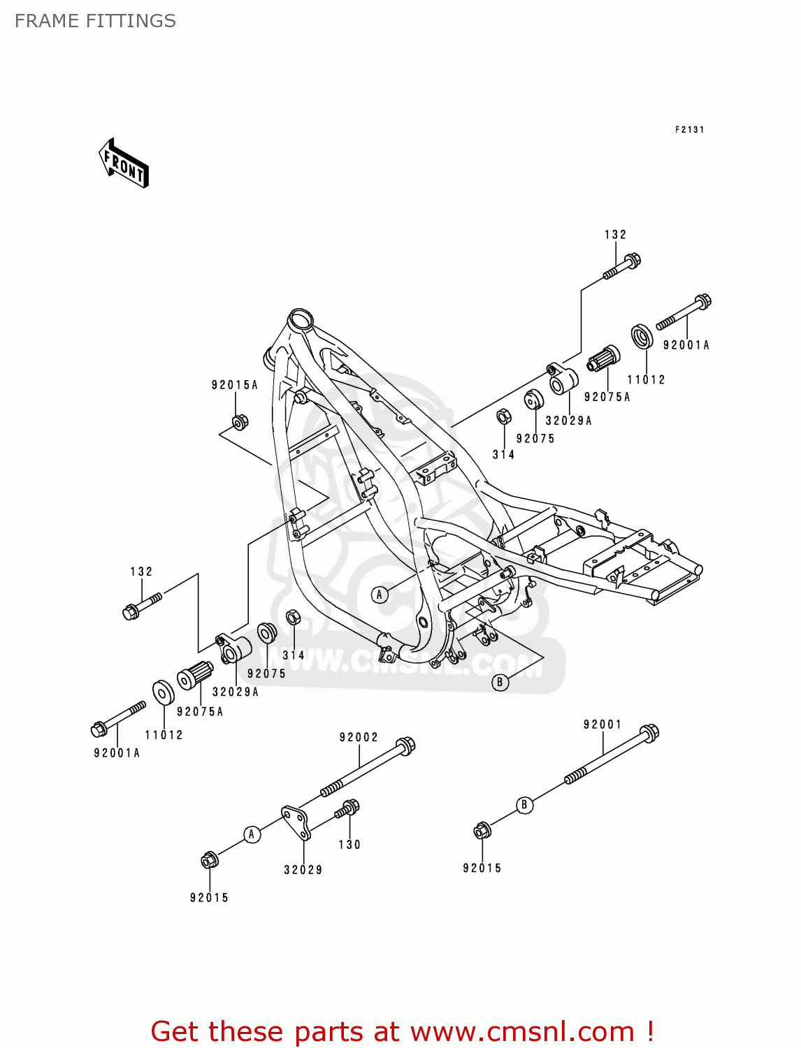 FRAME FITTINGS ZR750D2 ZEPHYR 750 1997 AUSTRIA FG
