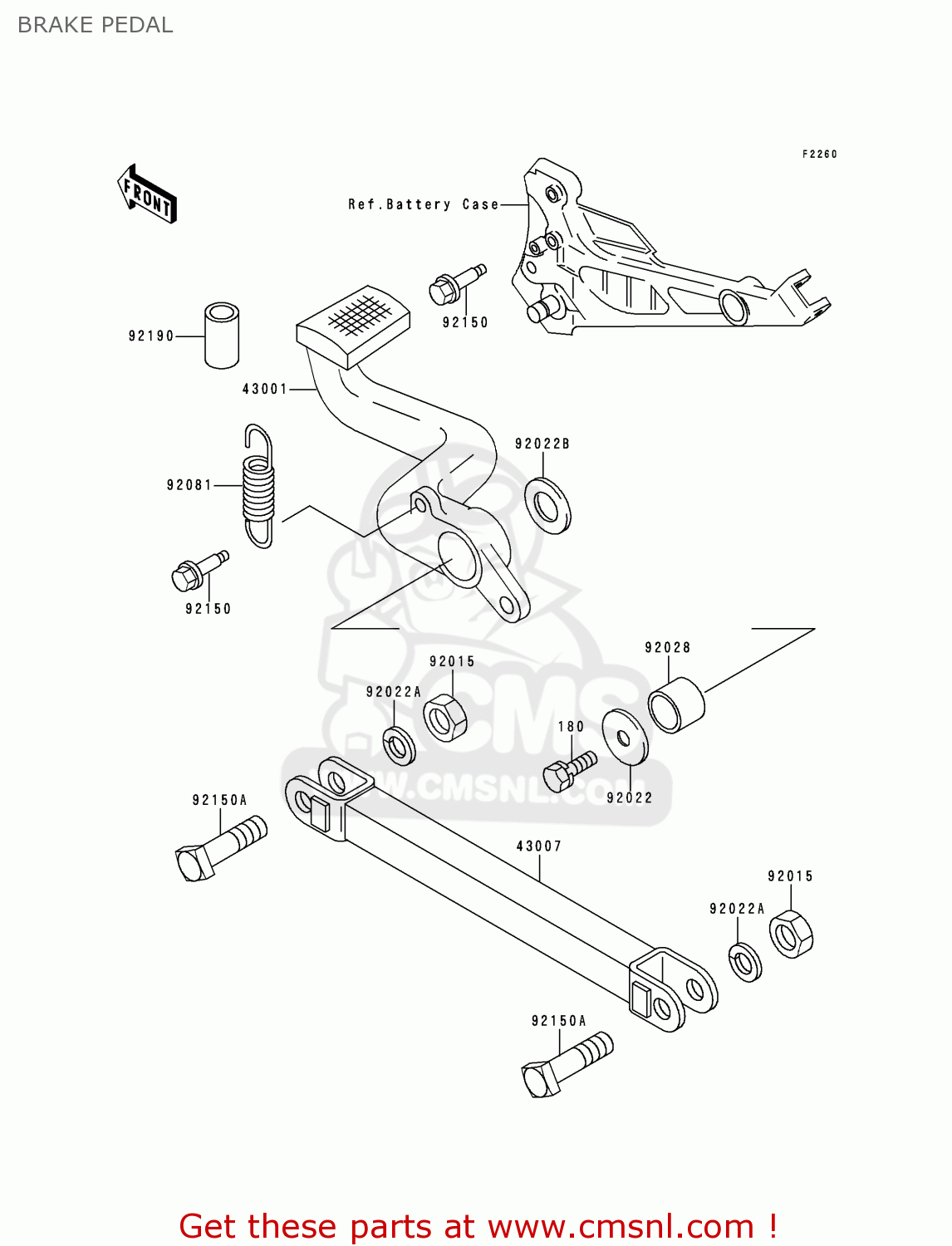 BRAKE PEDAL ZR750D2 ZEPHYR 750 1997 AUSTRIA FG
