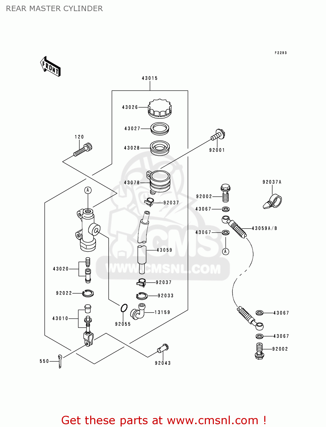 REAR MASTER CYLINDER ZR750D2 ZEPHYR 750 1997 AUSTRIA FG