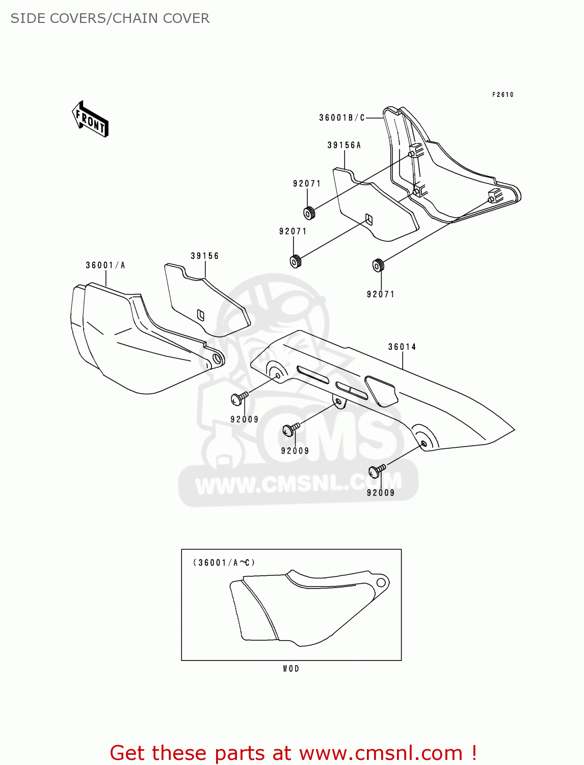 SIDE COVERS/CHAIN COVER ZR750D2 ZEPHYR 750 1997 AUSTRIA FG