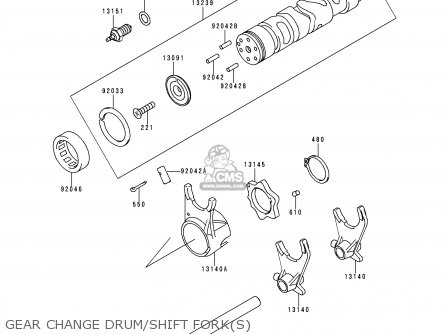 GEAR CHANGE DRUM/SHIFT FORK(S) - ZR750D2 ZEPHYR 750 1997 AUSTRIA FG