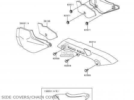 SIDE COVERS/CHAIN COVER - ZR750D2 ZEPHYR 750 1997 AUSTRIA FG