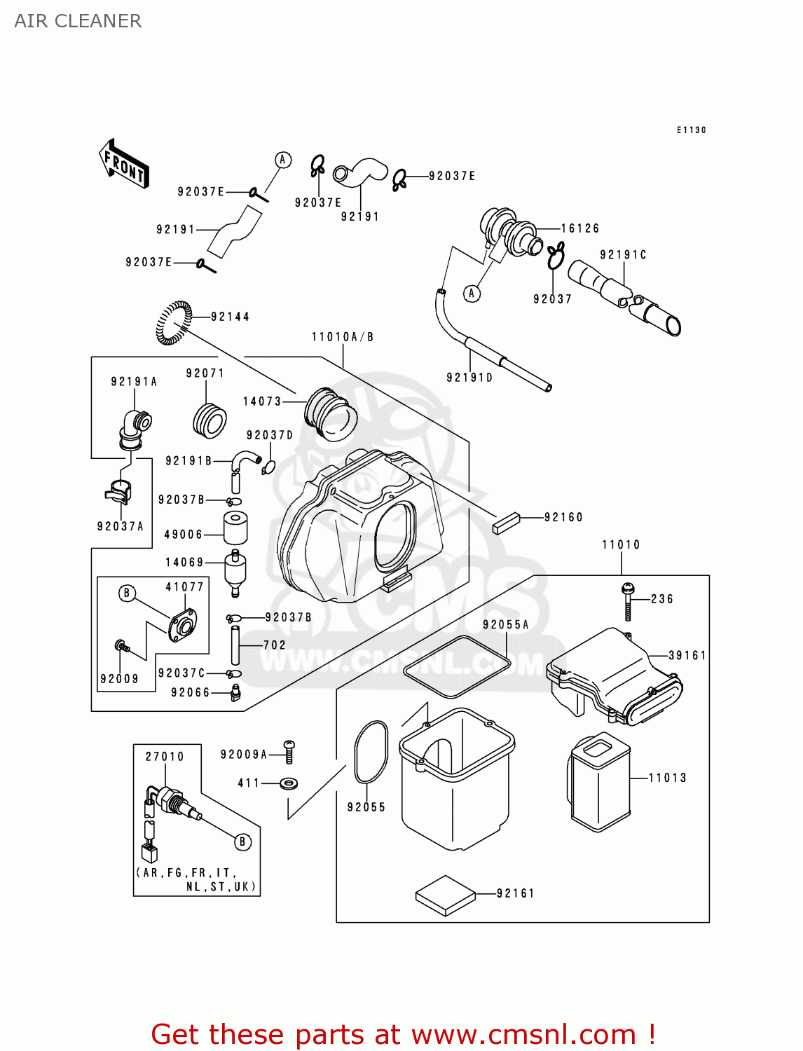 AIR CLEANER ZR750F1 ZR7 1999 EUROPE UK FR NL AR FG GR IT NR SD SP ST