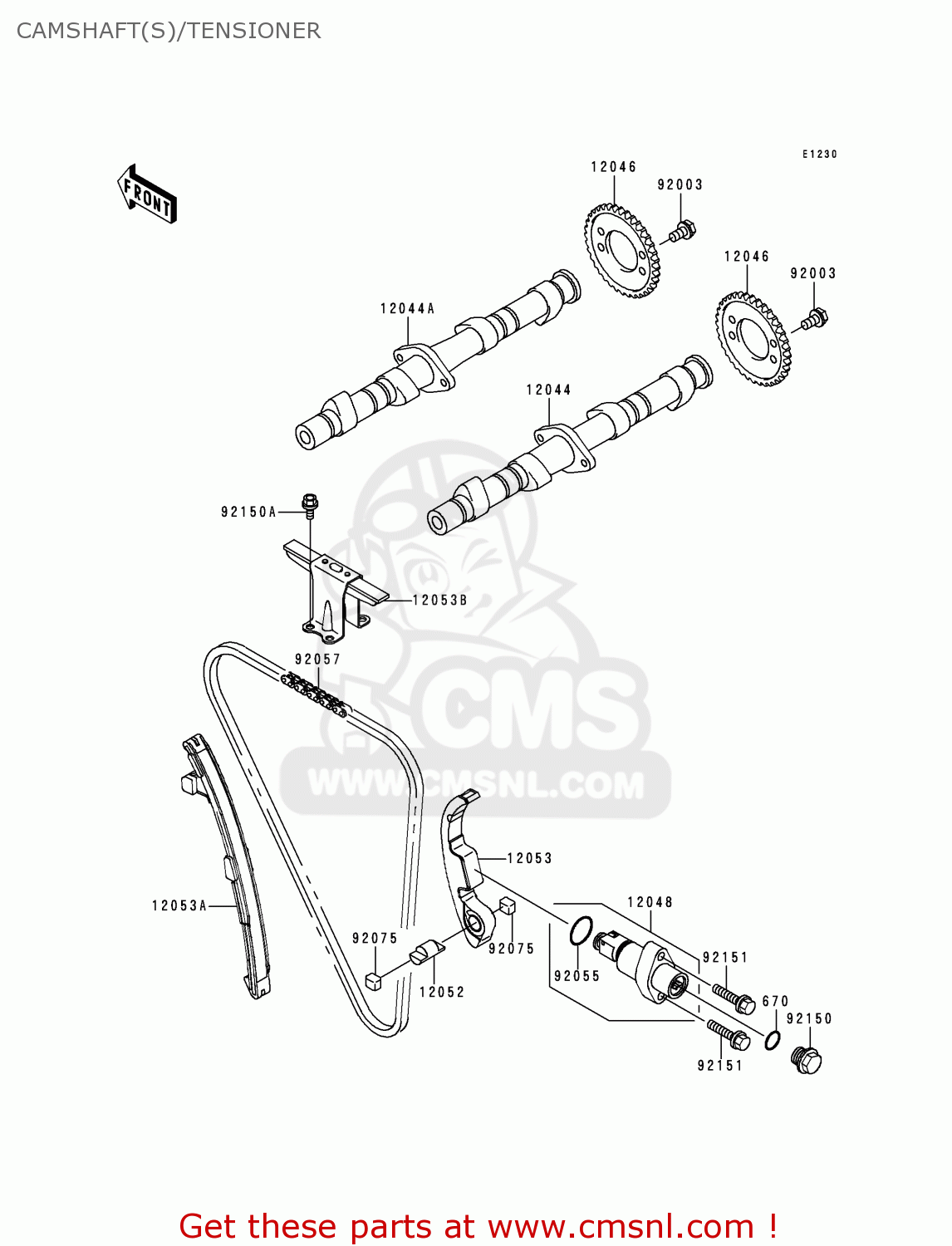 CAMSHAFT(S)/TENSIONER ZR750F1 ZR7 1999 EUROPE UK FR NL AR FG GR IT NR SD SP ST