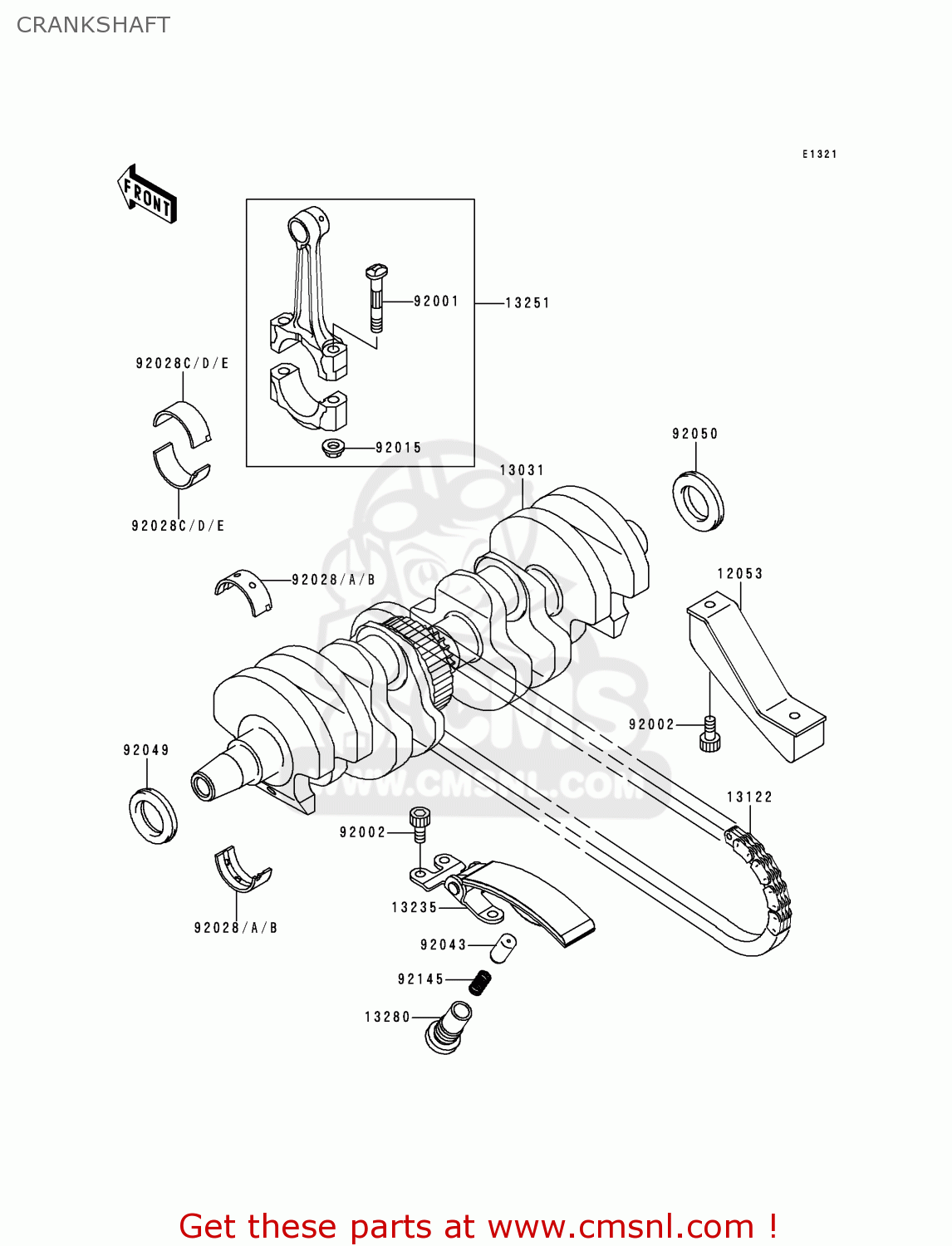 CRANKSHAFT ZR750F1 ZR7 1999 EUROPE UK FR NL AR FG GR IT NR SD SP ST