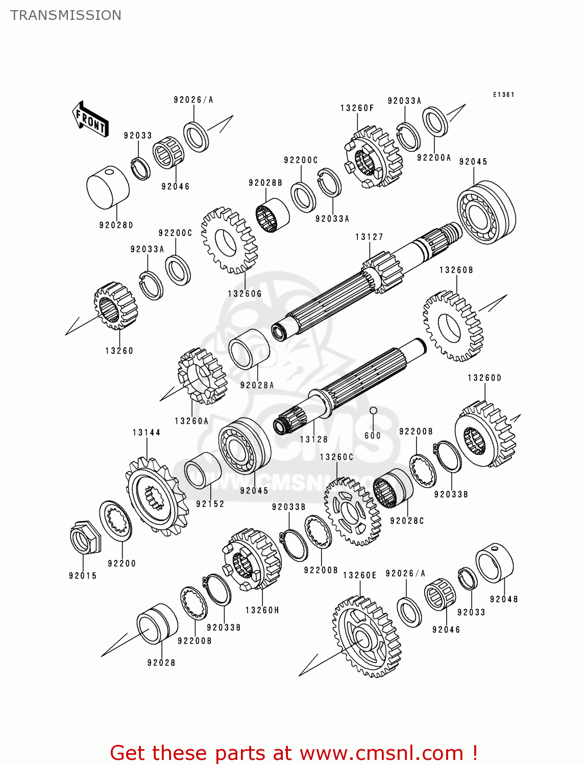 TRANSMISSION ZR750F1 ZR7 1999 EUROPE UK FR NL AR FG GR IT NR SD SP ST