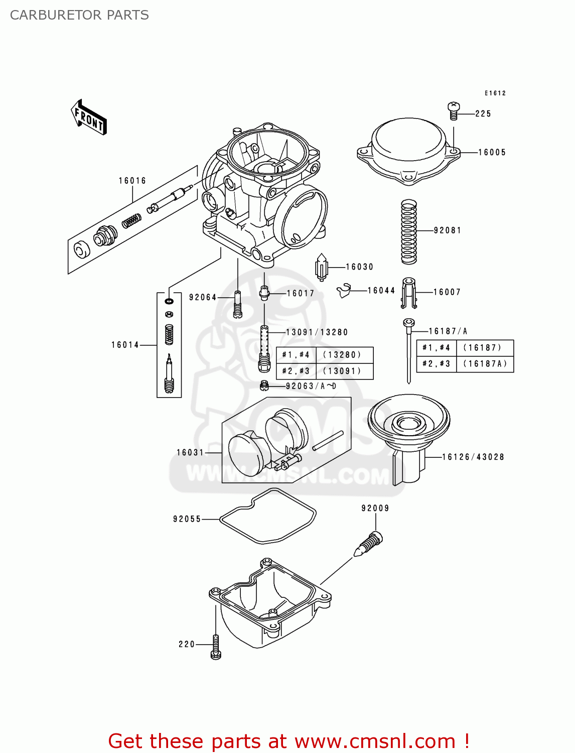 CARBURETOR PARTS ZR750F1 ZR7 1999 EUROPE UK FR NL AR FG GR IT NR SD SP ST