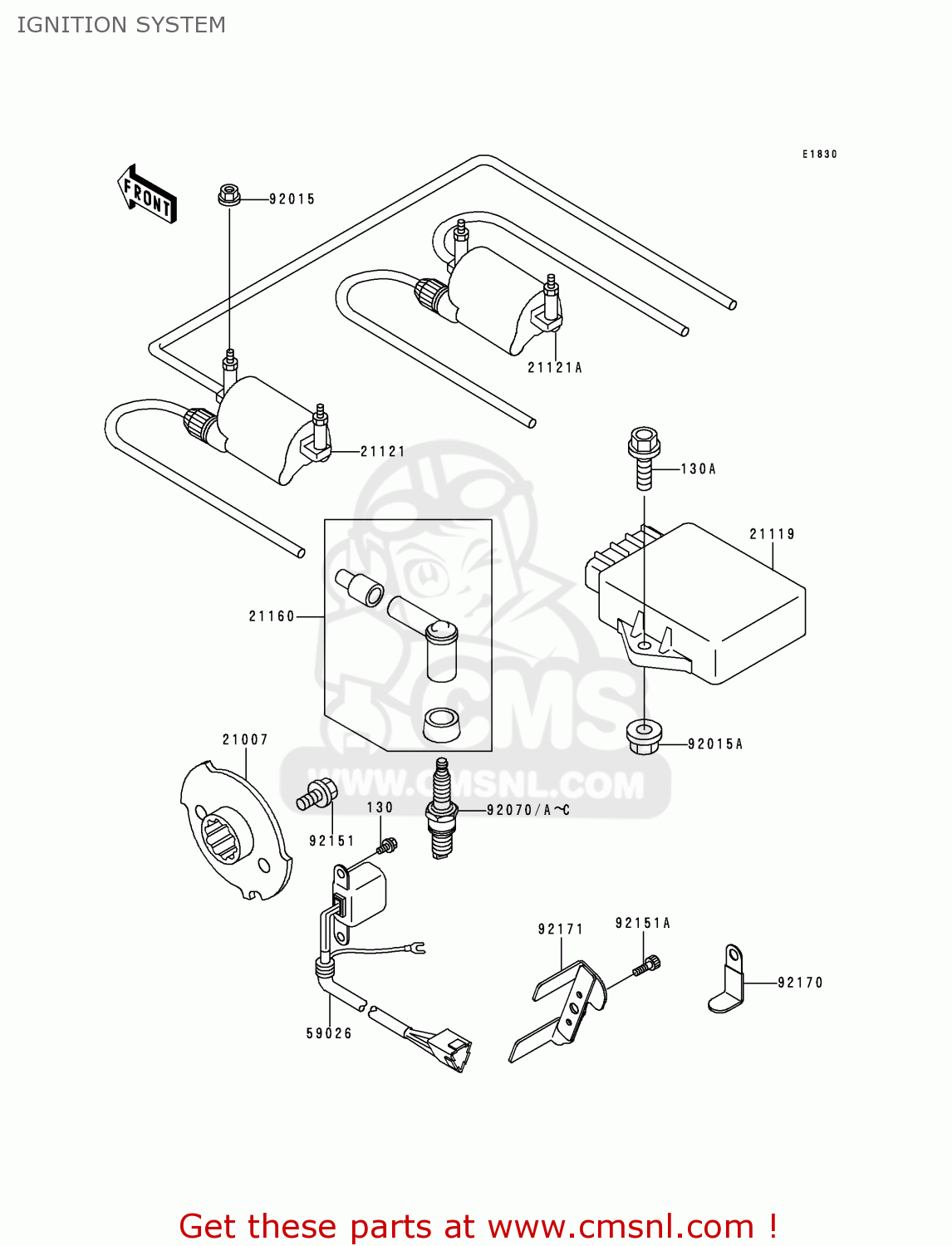 IGNITION SYSTEM ZR750F1 ZR7 1999 EUROPE UK FR NL AR FG GR IT NR SD SP ST