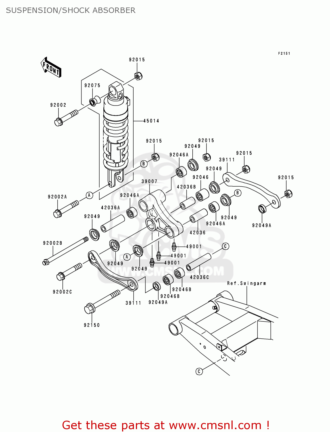 SUSPENSION/SHOCK ABSORBER ZR750F1 ZR7 1999 EUROPE UK FR NL AR FG GR IT NR SD SP ST
