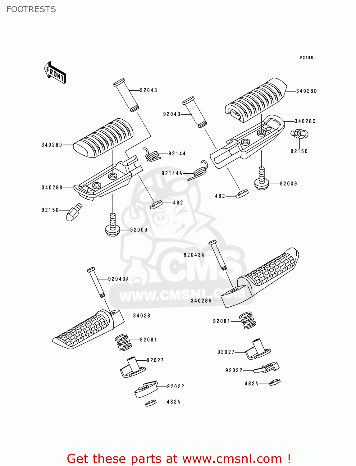 FOOTRESTS ZR750F1 ZR7 1999 EUROPE UK FR NL AR FG GR IT NR SD SP ST