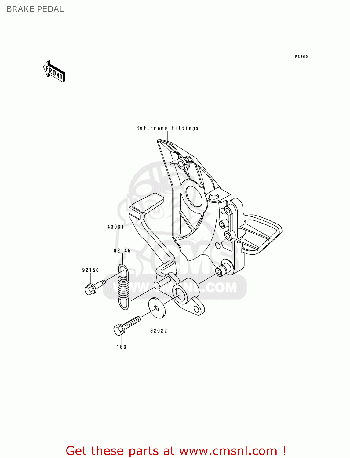 BRAKE PEDAL ZR750F1 ZR7 1999 EUROPE UK FR NL AR FG GR IT NR SD SP ST