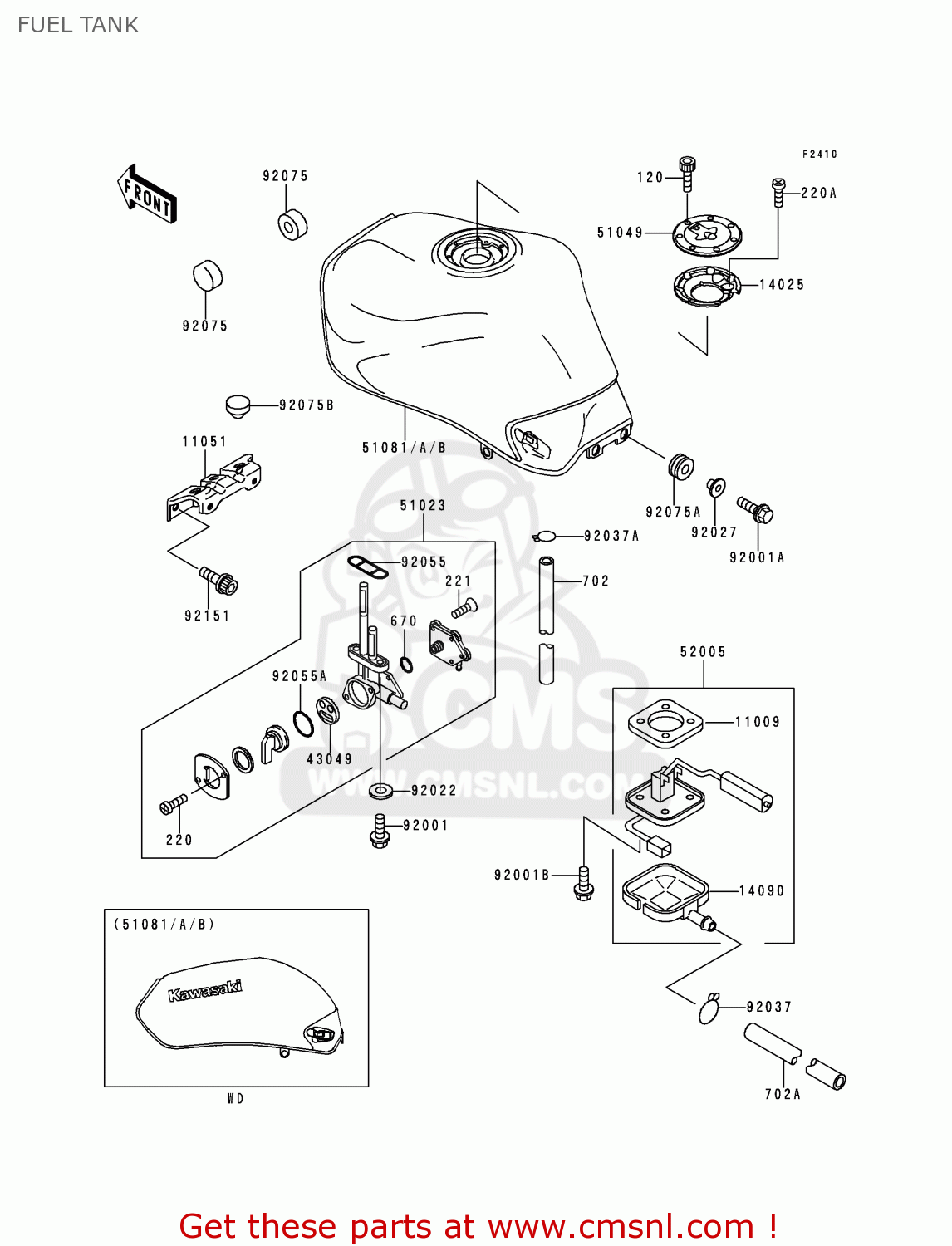 FUEL TANK ZR750F1 ZR7 1999 EUROPE UK FR NL AR FG GR IT NR SD SP ST