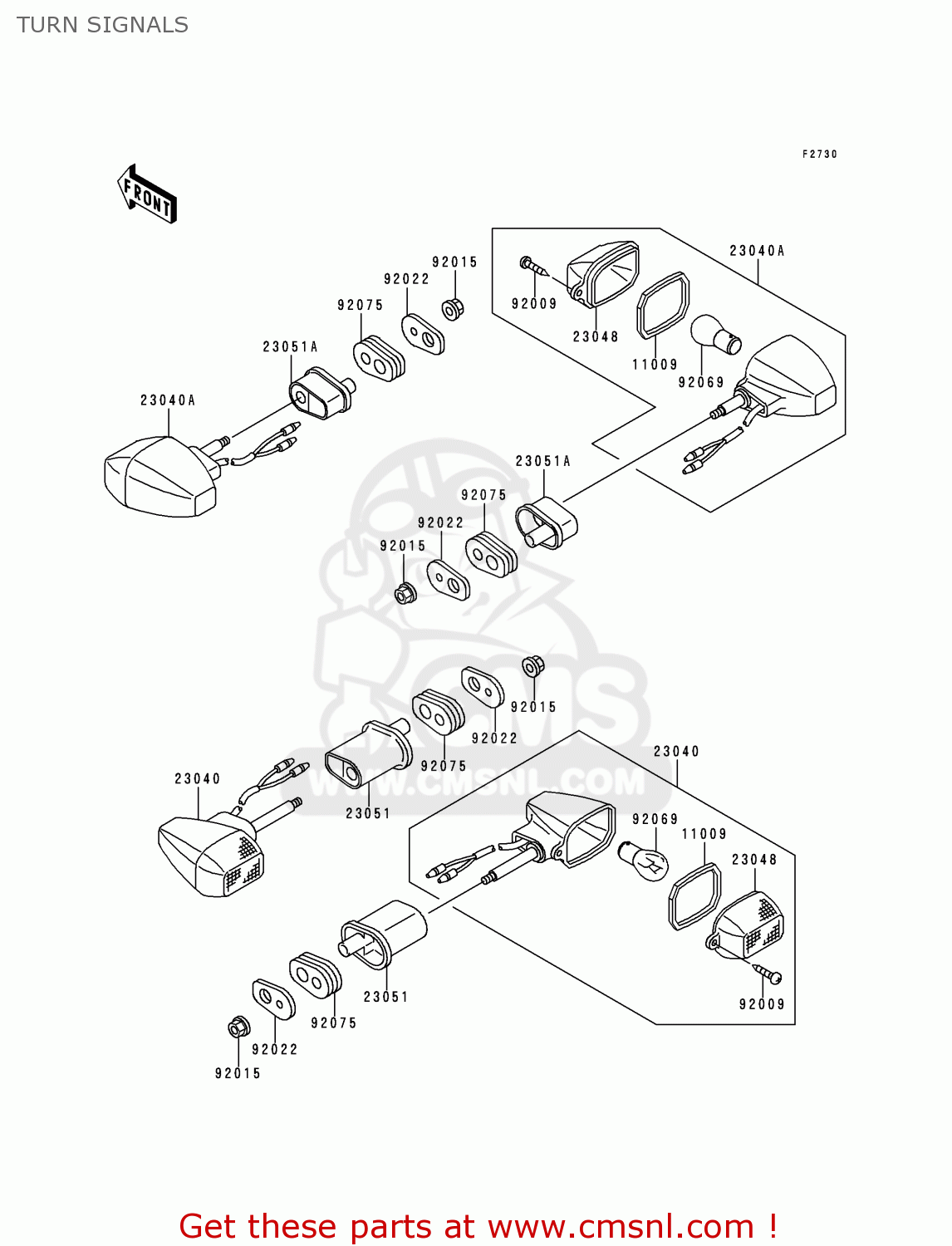 TURN SIGNALS ZR750F1 ZR7 1999 EUROPE UK FR NL AR FG GR IT NR SD SP ST