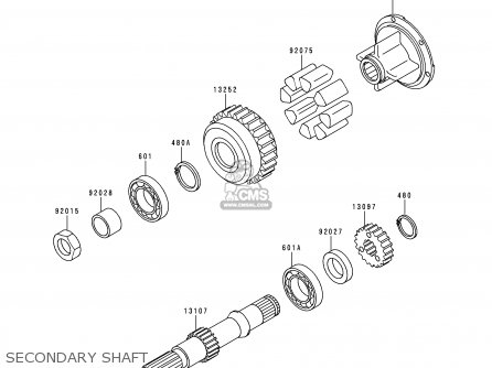 SECONDARY SHAFT - ZR750F1 ZR7 1999 EUROPE UK FR NL AR FG GR IT NR SD SP ST