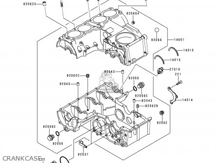 CRANKCASE - ZR750F1 ZR7 1999 EUROPE UK FR NL AR FG GR IT NR SD SP ST