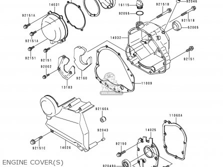 ENGINE COVER(S) - ZR750F1 ZR7 1999 EUROPE UK FR NL AR FG GR IT NR SD SP ST