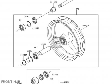 FRONT HUB - ZR750F1 ZR7 1999 EUROPE UK FR NL AR FG GR IT NR SD SP ST