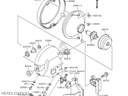 HEADLIGHT(S) - ZR750F1 ZR7 1999 EUROPE UK FR NL AR FG GR IT NR SD SP ST