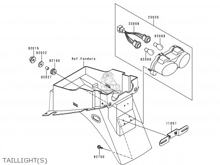 TAILLIGHT(S) - ZR750F1 ZR7 1999 EUROPE UK FR NL AR FG GR IT NR SD SP ST