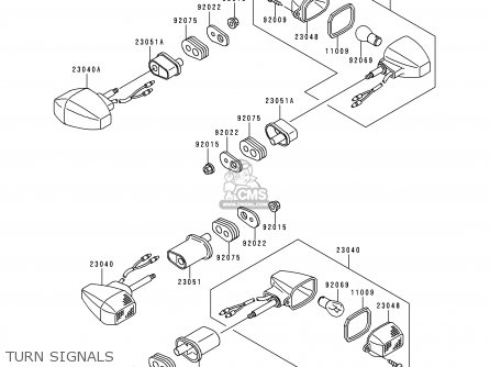 TURN SIGNALS - ZR750F1 ZR7 1999 EUROPE UK FR NL AR FG GR IT NR SD SP ST
