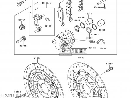 Kawasaki ZR750F2 ZR7 2000 USA CALIFORNIA parts lists and schematics