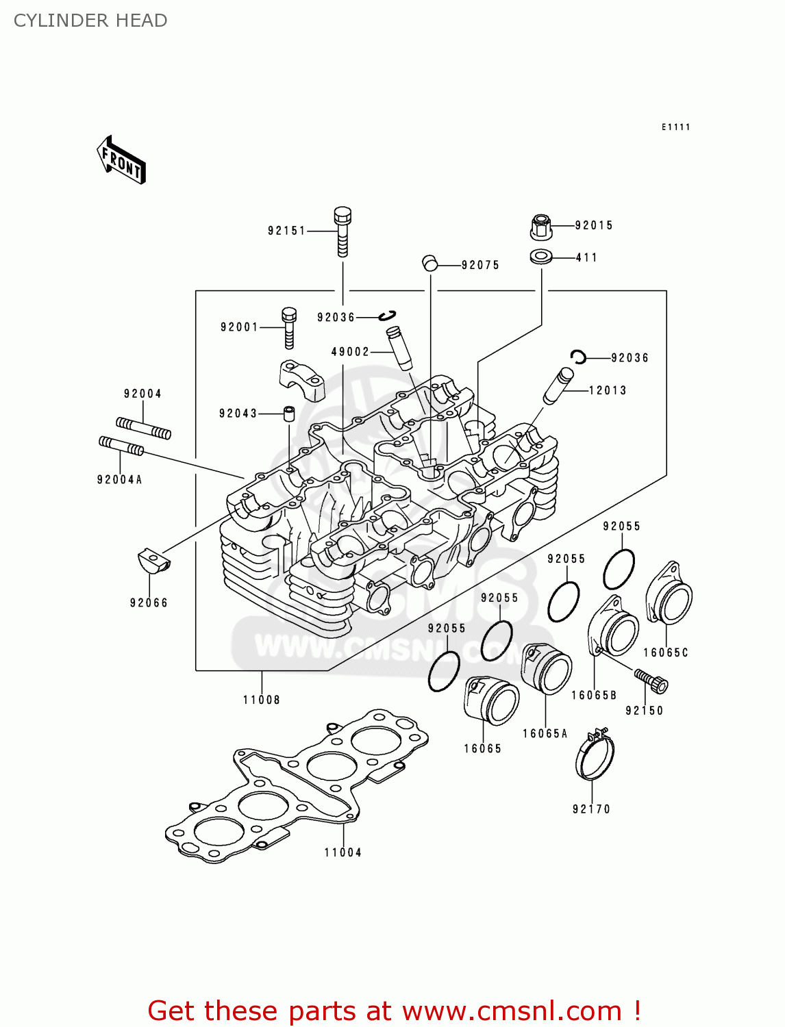CYLINDER HEAD ZR750F2 ZR7 2000 USA CALIFORNIA