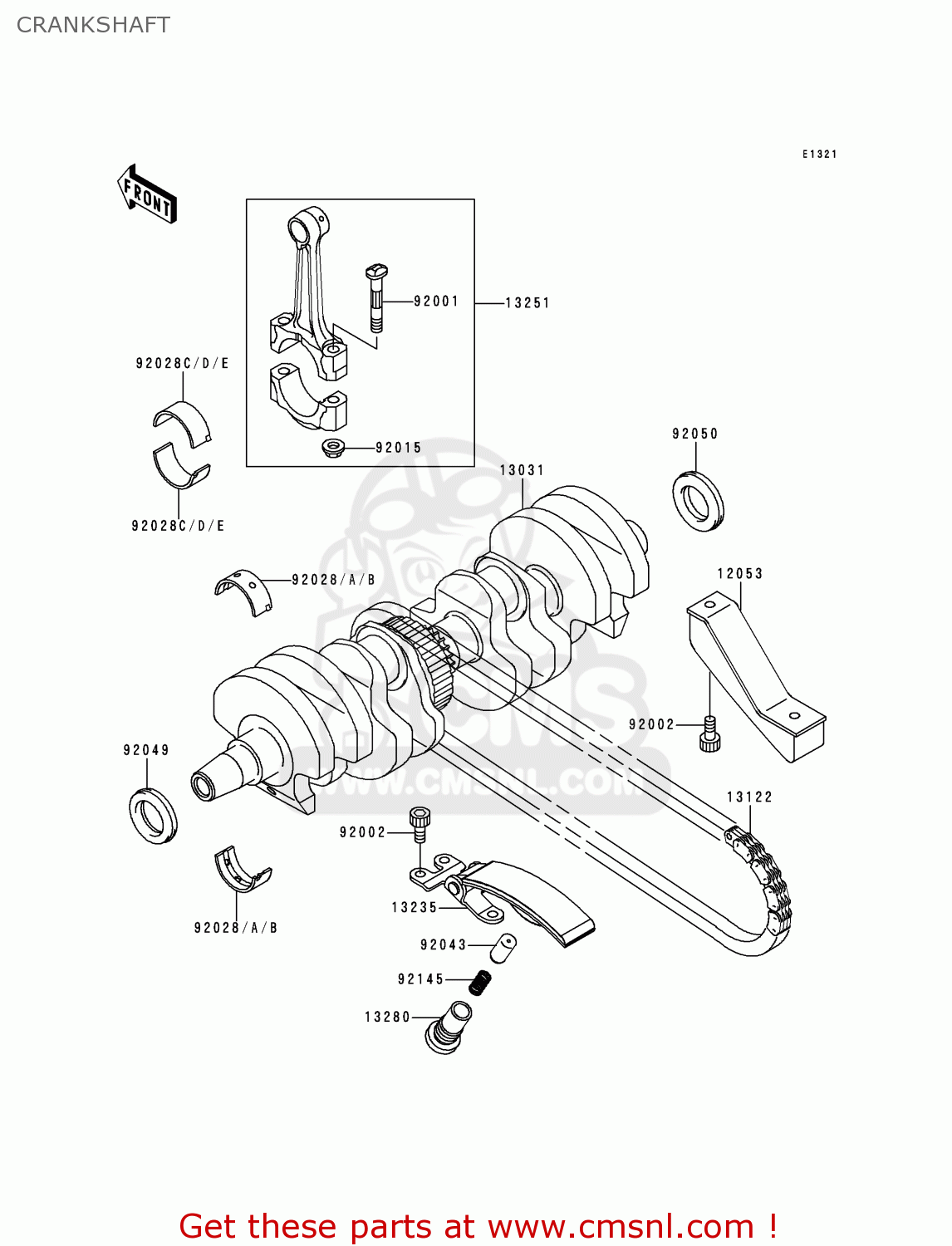 CRANKSHAFT ZR750F2 ZR7 2000 USA CALIFORNIA