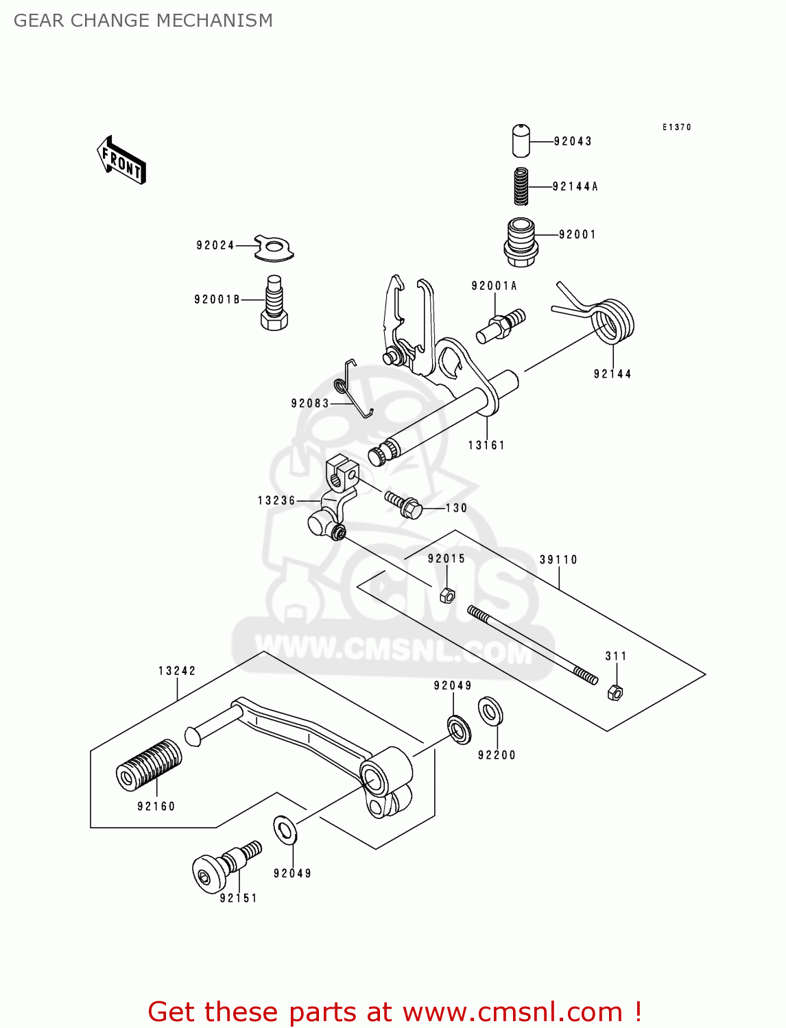 GEAR CHANGE MECHANISM ZR750F2 ZR7 2000 USA CALIFORNIA