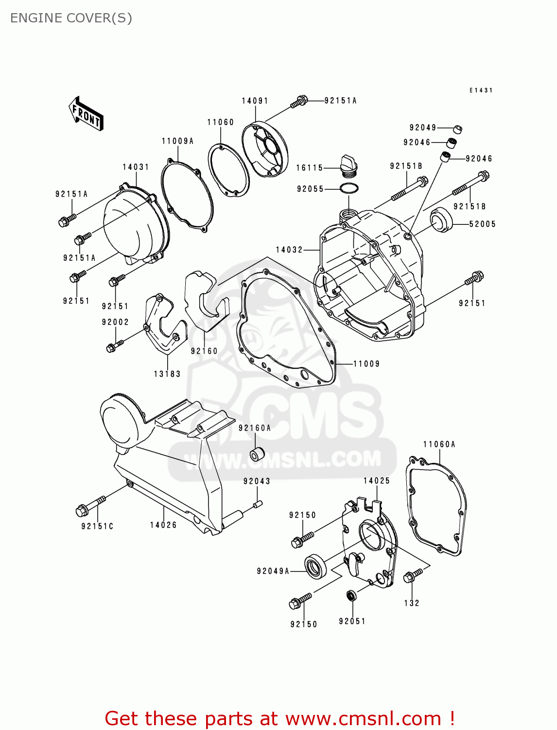 ENGINE COVER(S) ZR750F2 ZR7 2000 USA CALIFORNIA