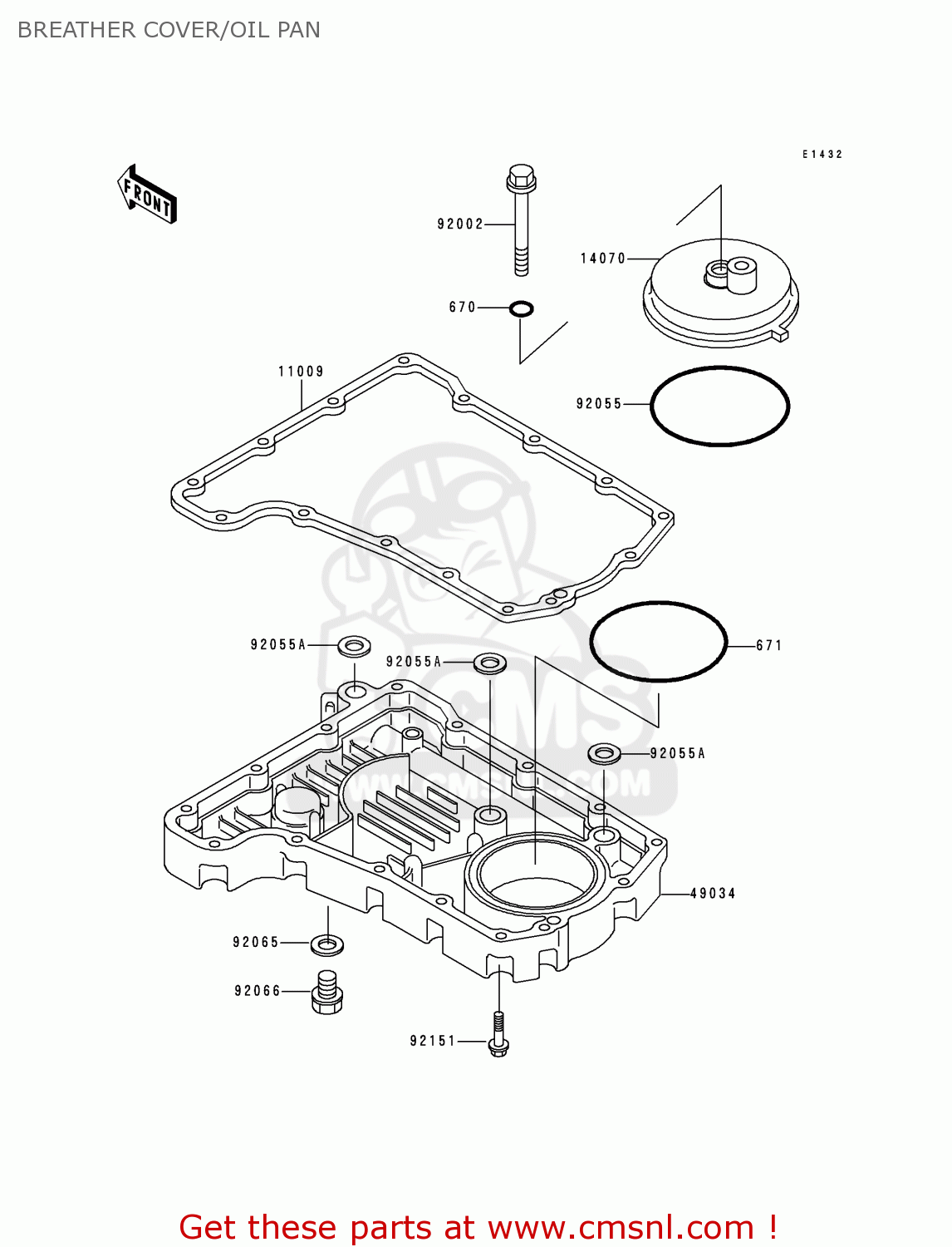 BREATHER COVER/OIL PAN ZR750F2 ZR7 2000 USA CALIFORNIA