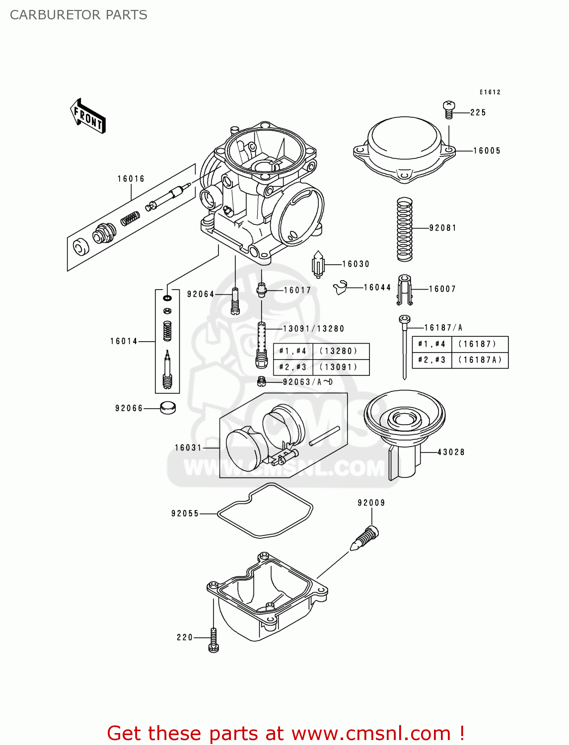 CARBURETOR PARTS ZR750F2 ZR7 2000 USA CALIFORNIA