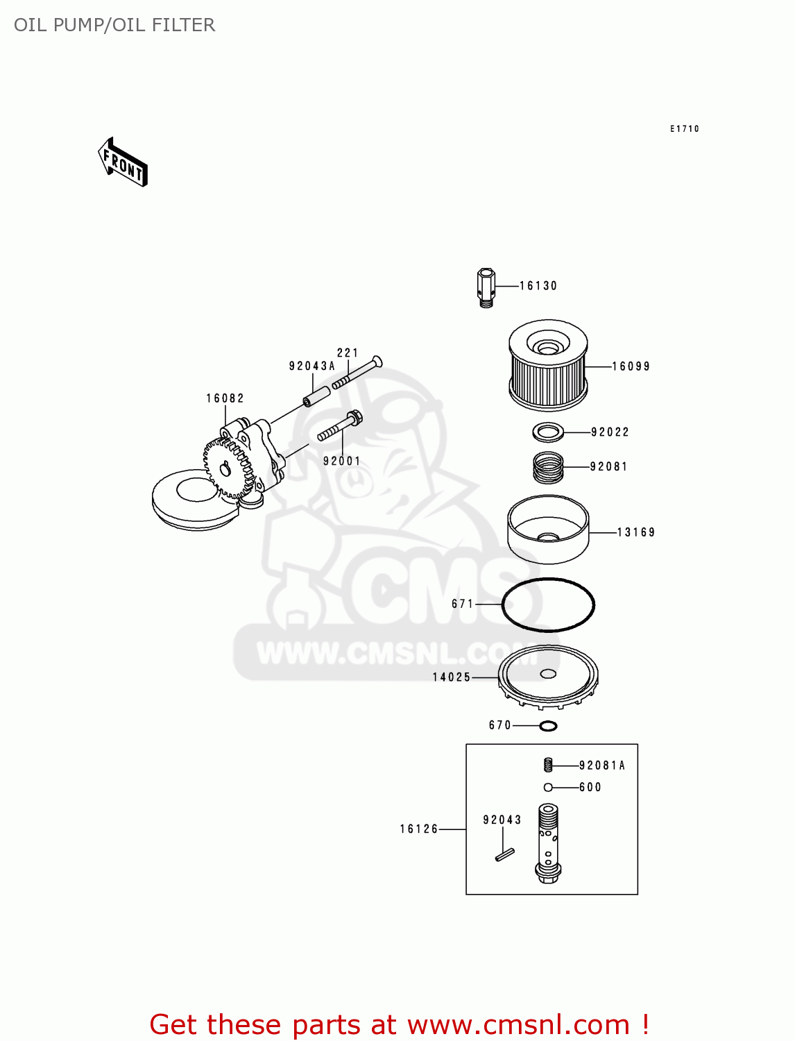 OIL PUMP/OIL FILTER ZR750F2 ZR7 2000 USA CALIFORNIA