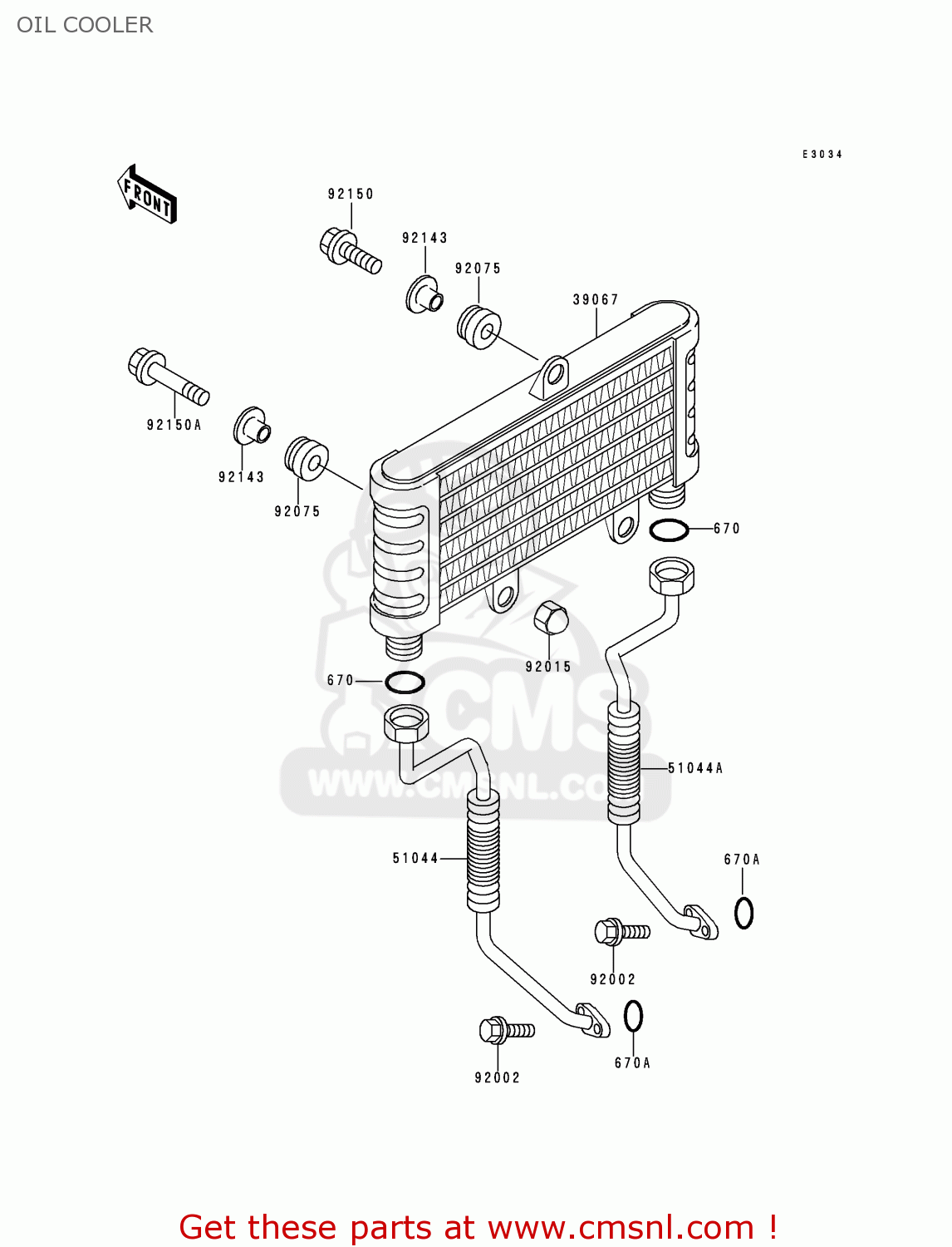 OIL COOLER ZR750F2 ZR7 2000 USA CALIFORNIA