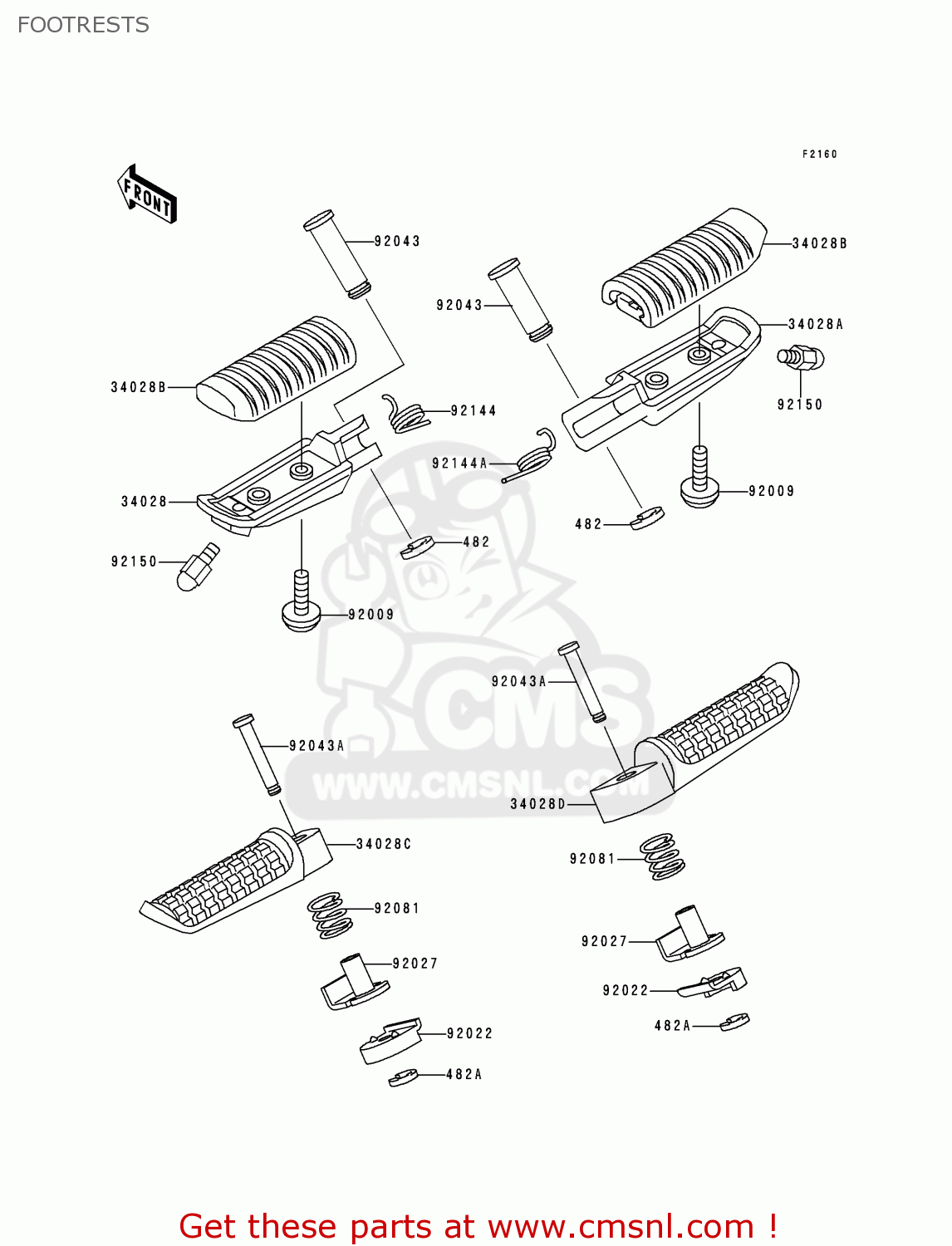 FOOTRESTS ZR750F2 ZR7 2000 USA CALIFORNIA