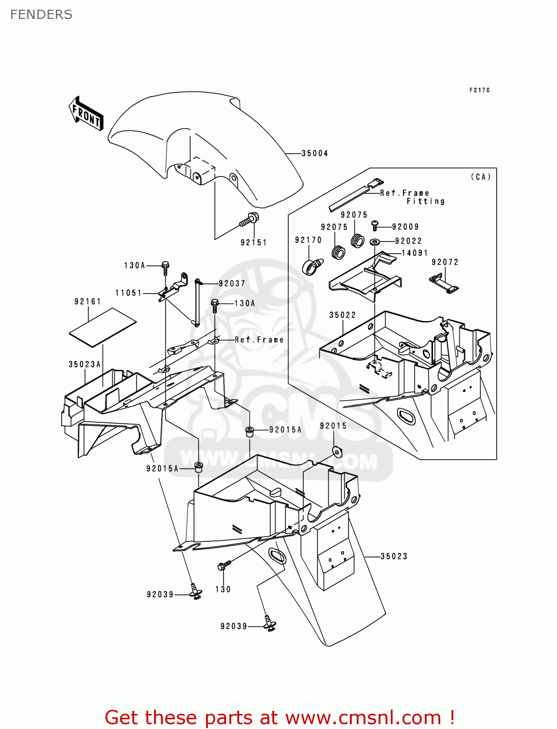 FENDERS ZR750F2 ZR7 2000 USA CALIFORNIA