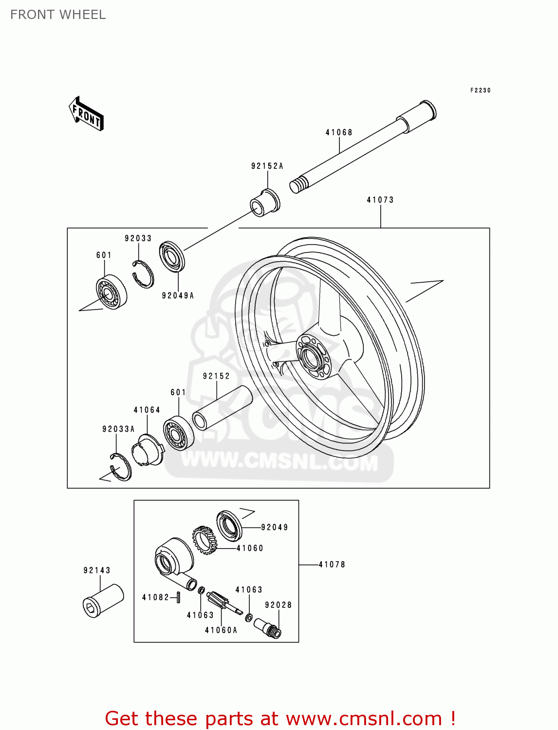 FRONT WHEEL ZR750F2 ZR7 2000 USA CALIFORNIA