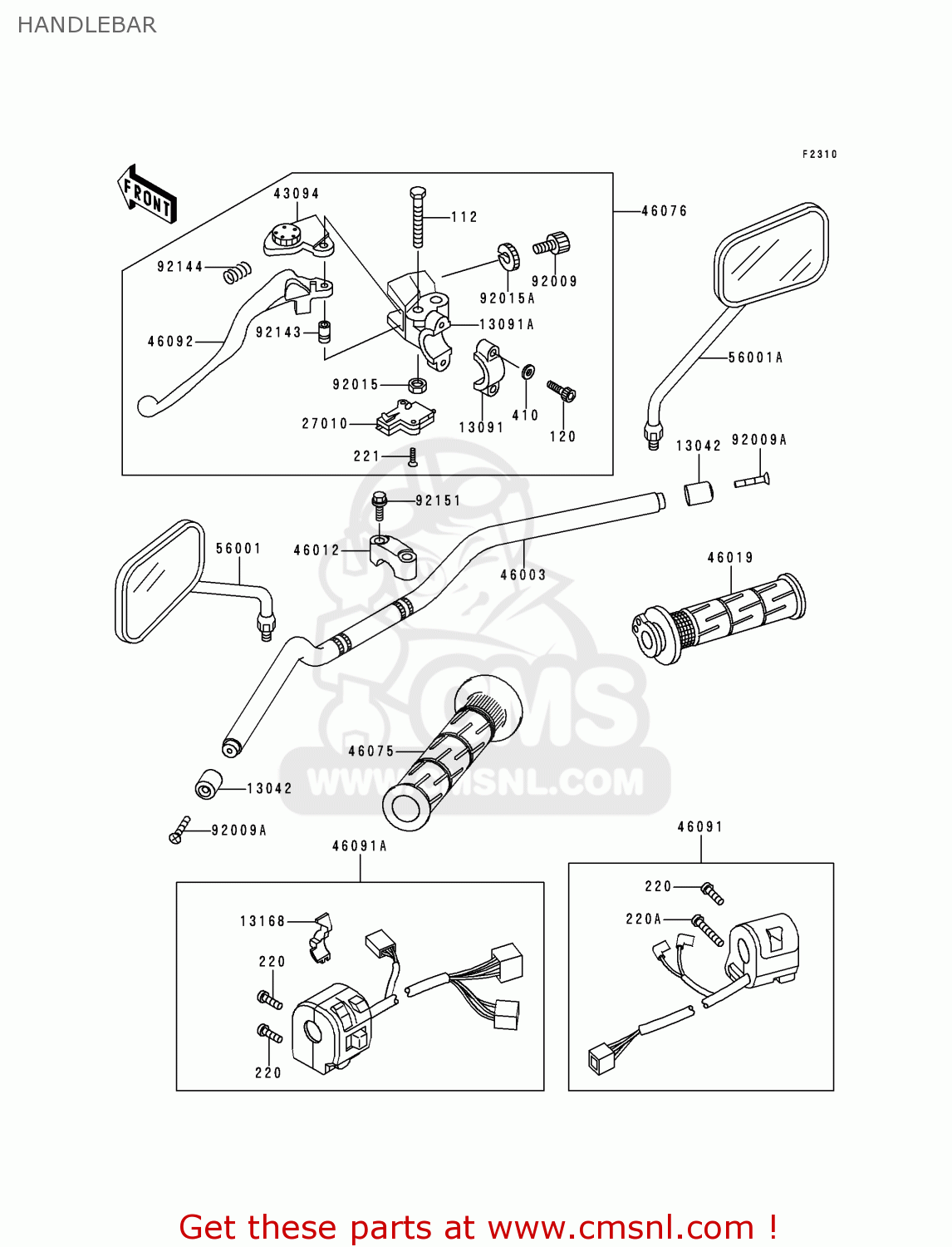 HANDLEBAR ZR750F2 ZR7 2000 USA CALIFORNIA