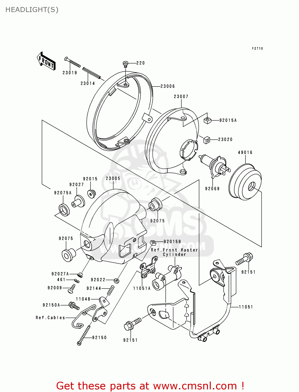 HEADLIGHT(S) ZR750F2 ZR7 2000 USA CALIFORNIA