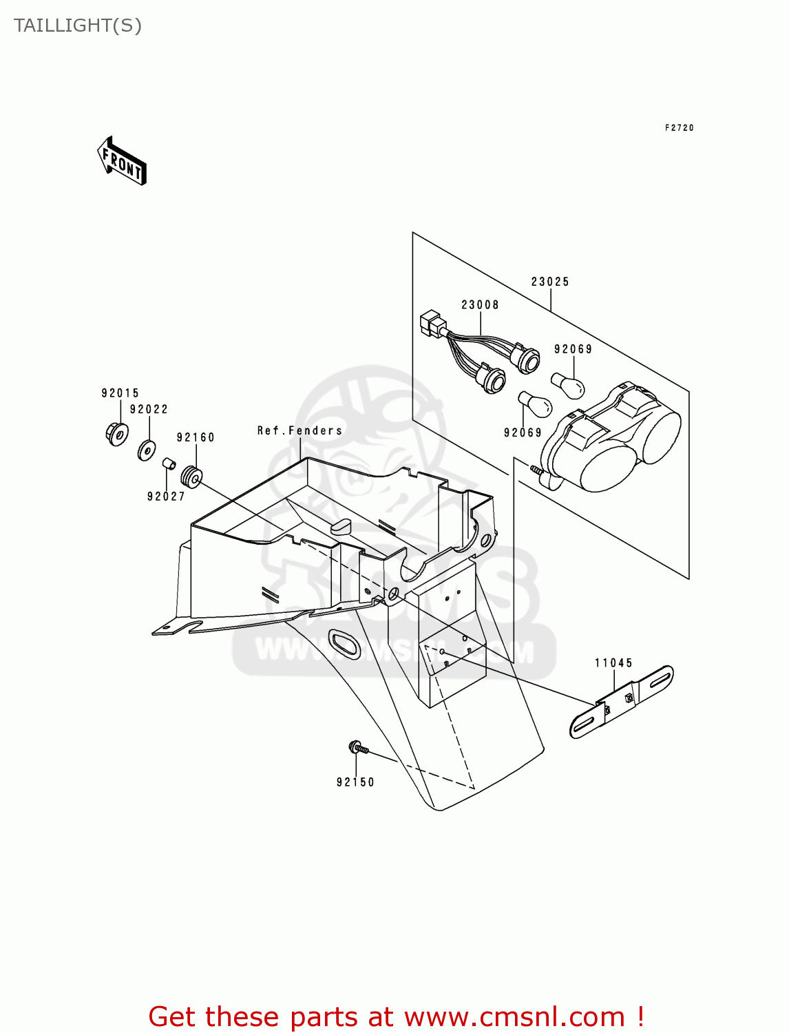 TAILLIGHT(S) ZR750F2 ZR7 2000 USA CALIFORNIA