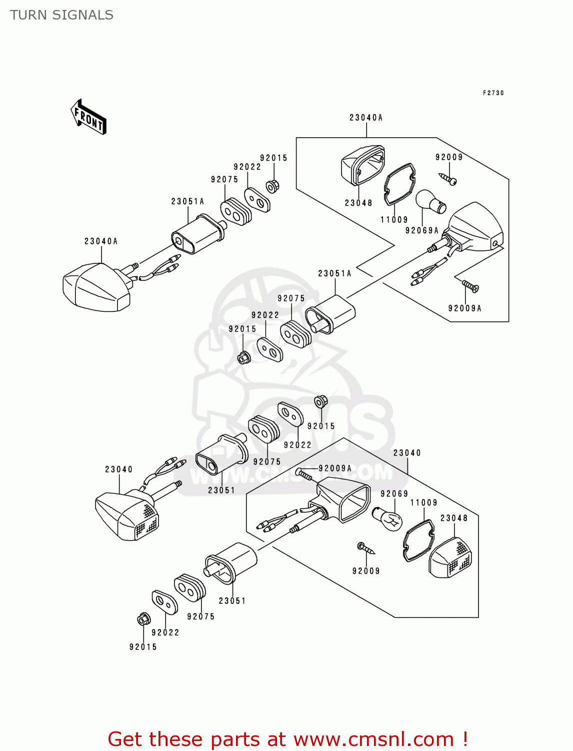 TURN SIGNALS ZR750F2 ZR7 2000 USA CALIFORNIA