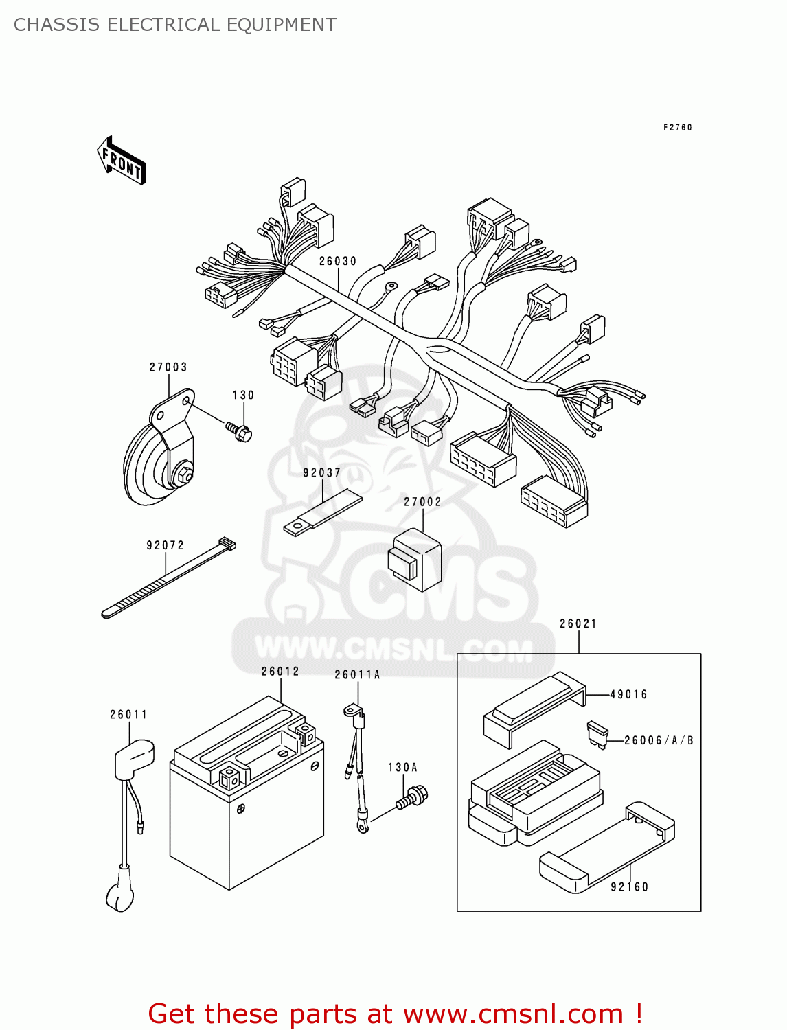CHASSIS ELECTRICAL EQUIPMENT ZR750F2 ZR7 2000 USA CALIFORNIA