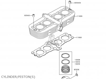 CYLINDER/PISTON(S) - ZR750F2 ZR7 2000 USA CALIFORNIA