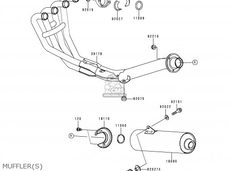 MUFFLER(S) - ZR750F2 ZR7 2000 USA CALIFORNIA