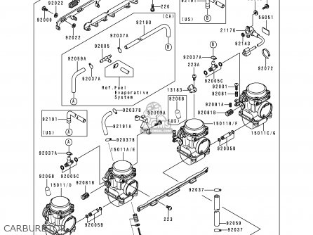 CARBURETOR - ZR750F2 ZR7 2000 USA CALIFORNIA