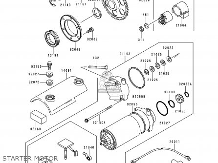 STARTER MOTOR - ZR750F2 ZR7 2000 USA CALIFORNIA