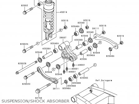 SUSPENSION/SHOCK ABSORBER - ZR750F2 ZR7 2000 USA CALIFORNIA