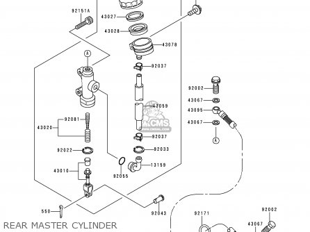REAR MASTER CYLINDER - ZR750F2 ZR7 2000 USA CALIFORNIA