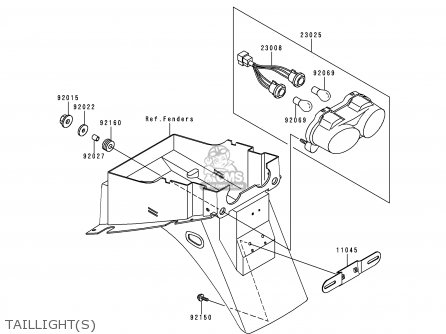 TAILLIGHT(S) - ZR750F2 ZR7 2000 USA CALIFORNIA