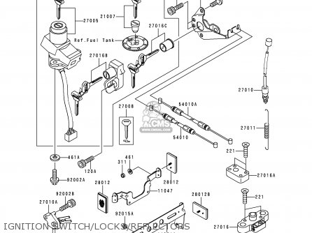 IGNITION SWITCH/LOCKS/REFLECTORS - ZR750F2 ZR7 2000 USA CALIFORNIA